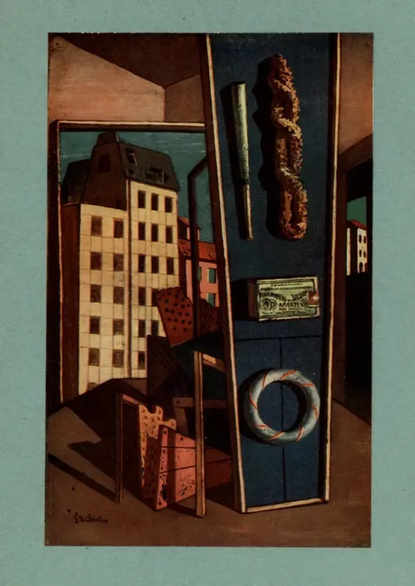 Anonimo , De Chirico, Giorgio - sec. XX - Interno metafisico , fronte