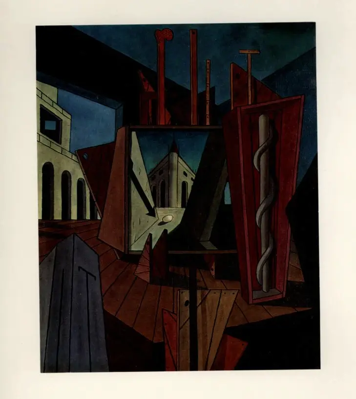 Anonimo , De Chirico, Giorgio - sec. XX - Interno metafisico , fronte