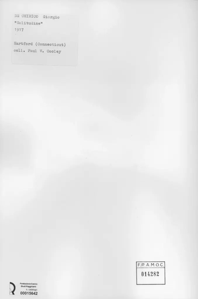 De Chirico, Giorgio - sec. XX , retro