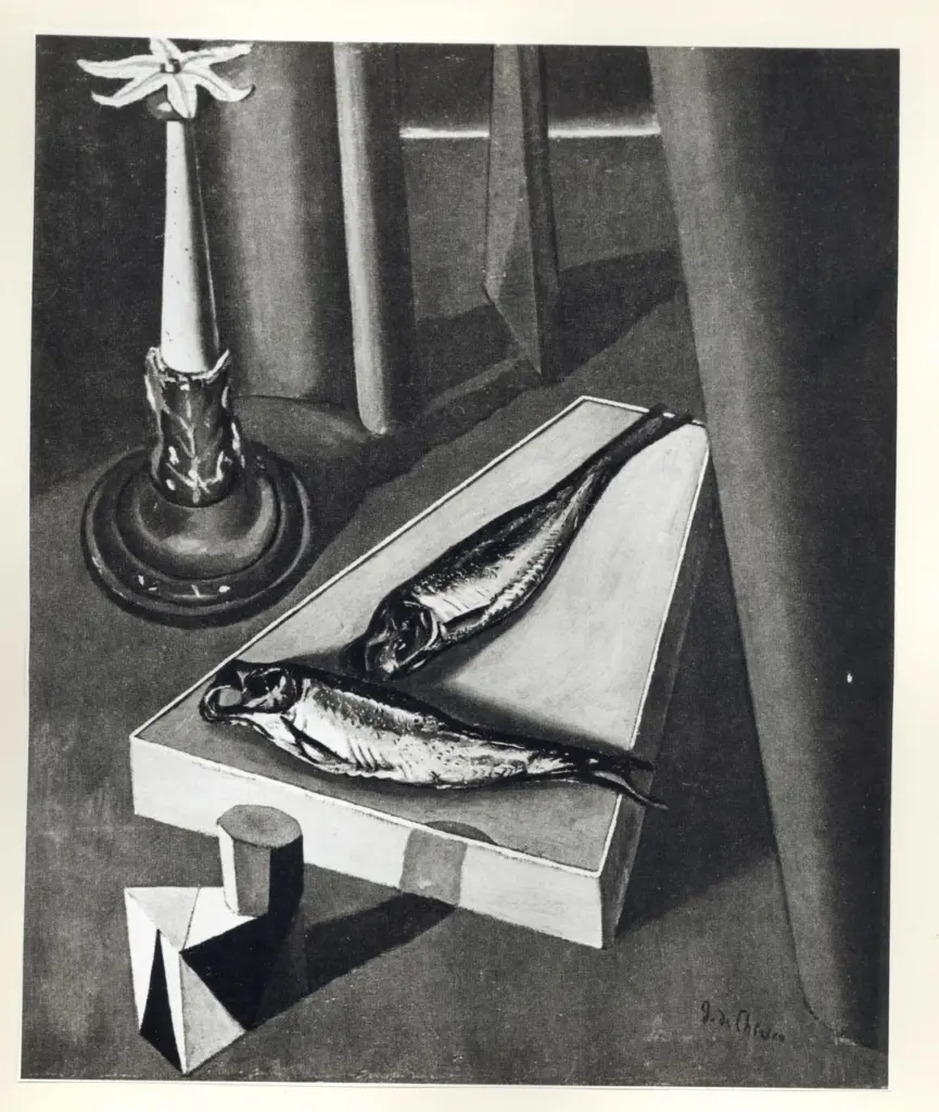 Universit&agrave; di Pisa. Dipartimento di Storia delle Arti&nbsp; , De Chirico, Giorgio - sec. XX - I pesci sacri , fronte