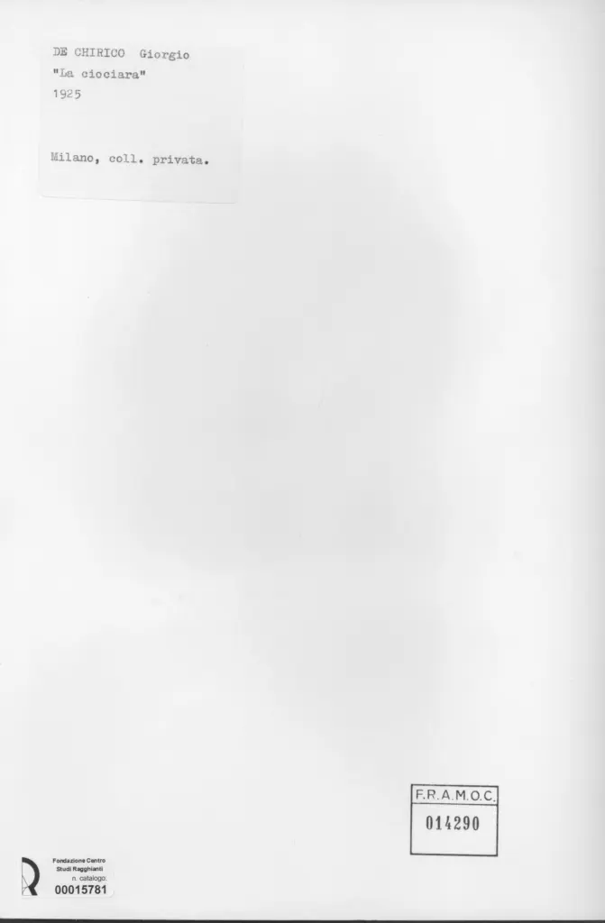 Anonimo , De Chirico, Giorgio - sec. XX - La ciociara , retro