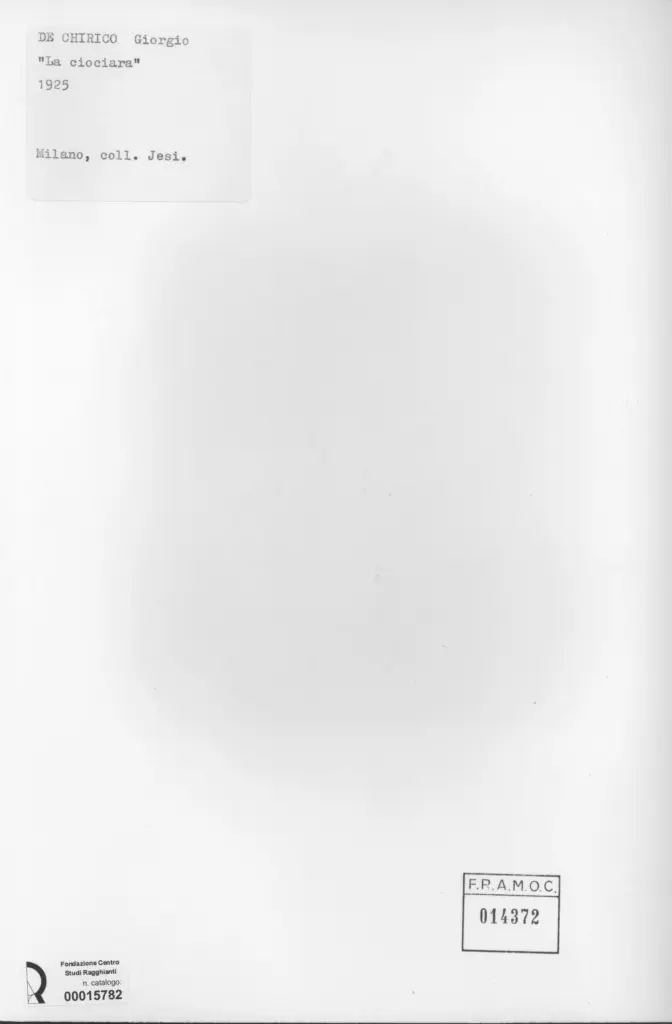 Anonimo , De Chirico, Giorgio - sec. XX - La ciociara , retro