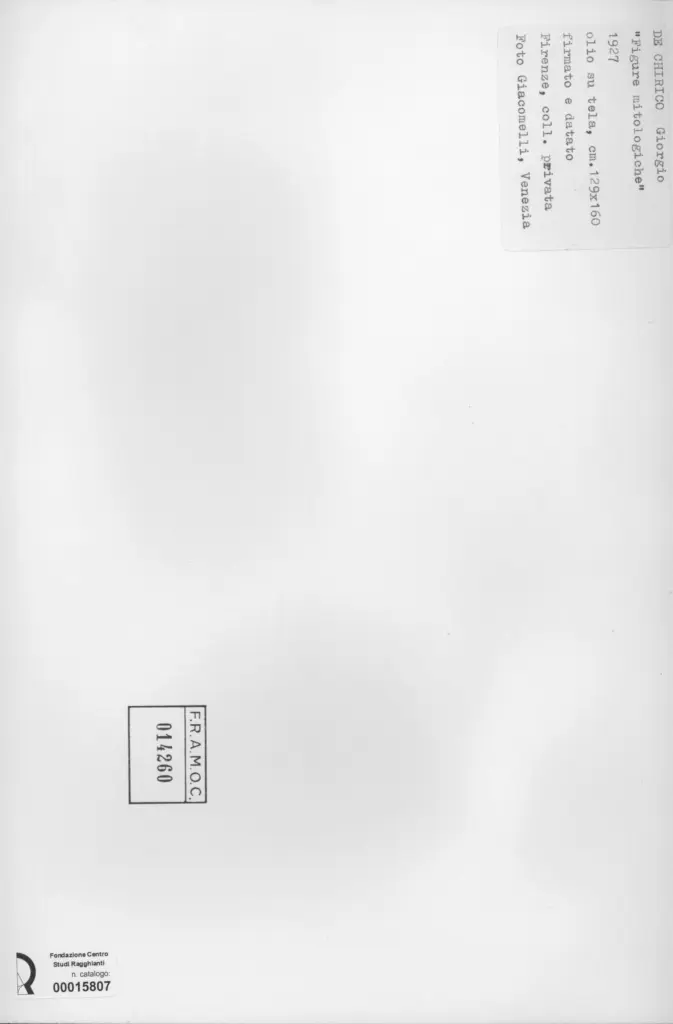 Giacomelli , De Chirico, Giorgio - sec. XX -