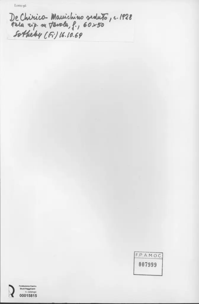 Anonimo , De Chirico, Giorgio - sec. XX -