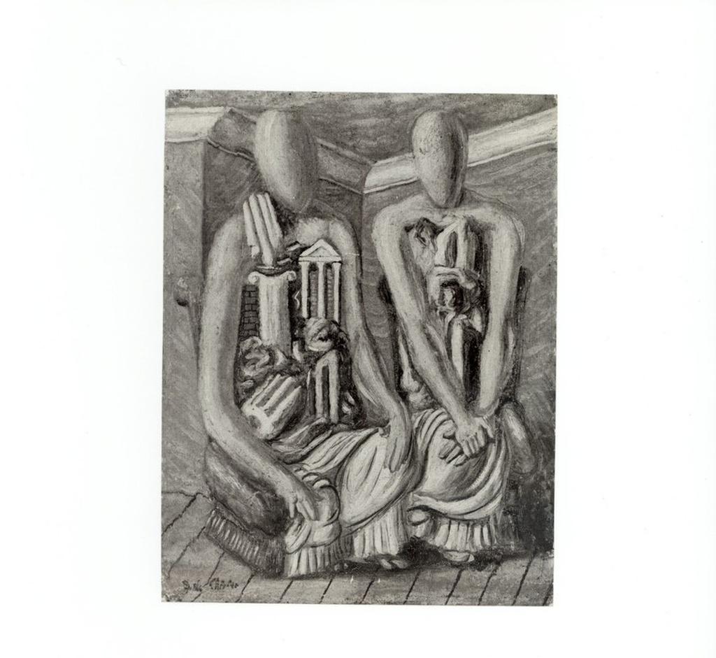 Anonimo , De Chirico, Giorgio - sec. XX - Archeologi , fronte