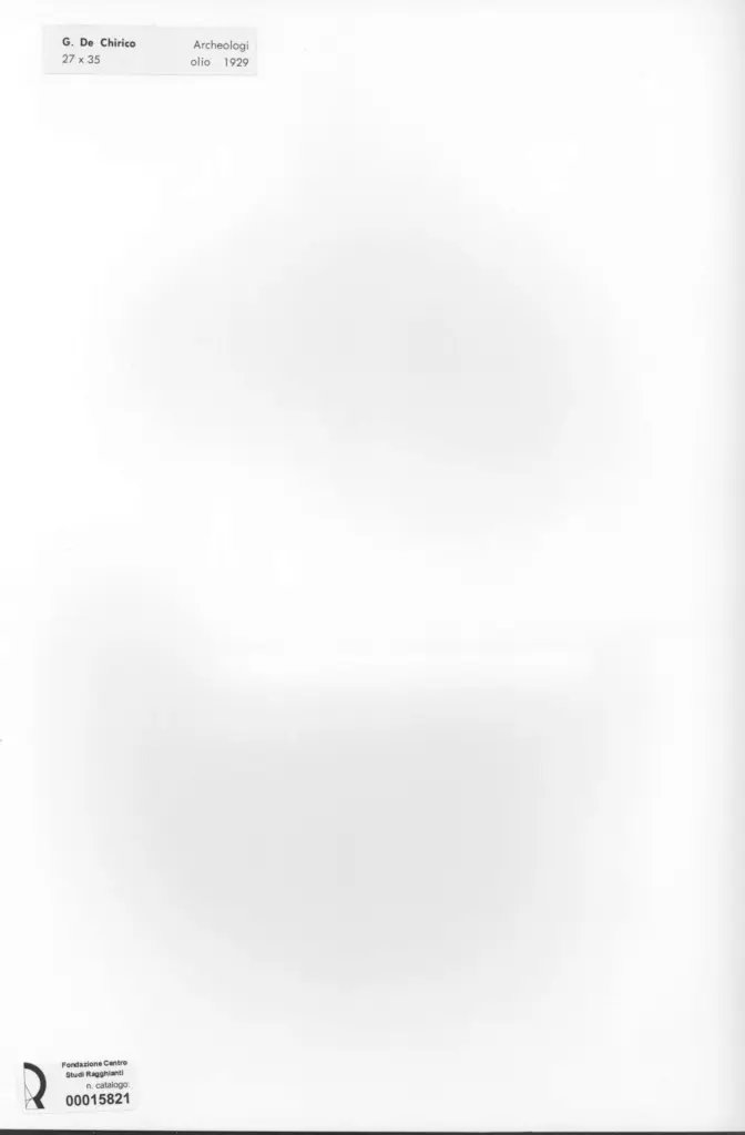 Anonimo , De Chirico, Giorgio - sec. XX - Archeologi , retro