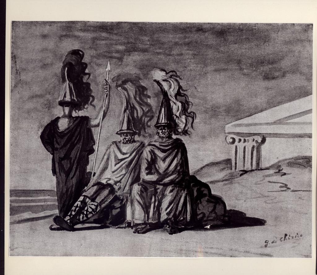 Università di Pisa. Dipartimento di Storia delle Arti , De Chirico, Giorgio - sec. XX - Eroi di Omero , fronte