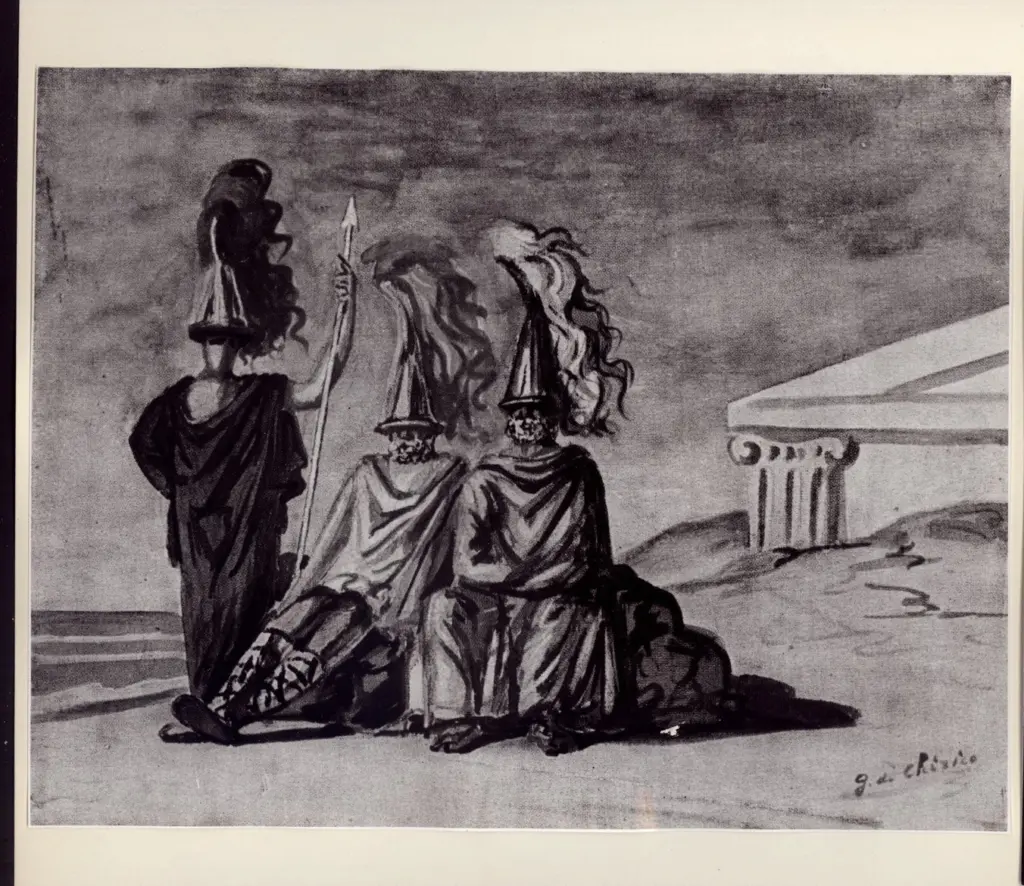 Universit&agrave; di Pisa. Dipartimento di Storia delle Arti , De Chirico, Giorgio - sec. XX - Eroi di Omero , fronte