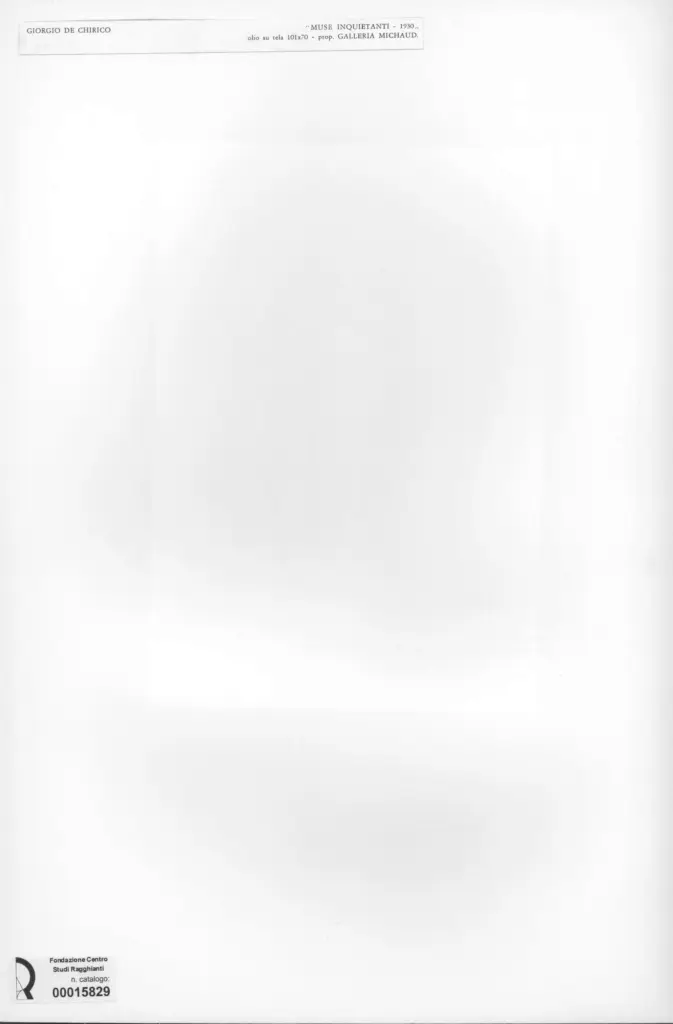 Anonimo , De Chirico, Giorgio - sec. XX - , retro
