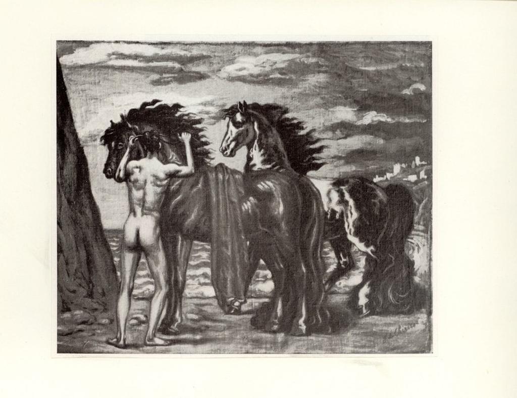 Anonimo , De Chirico, Giorgio - sec. XX - Cavalli antichi , fronte