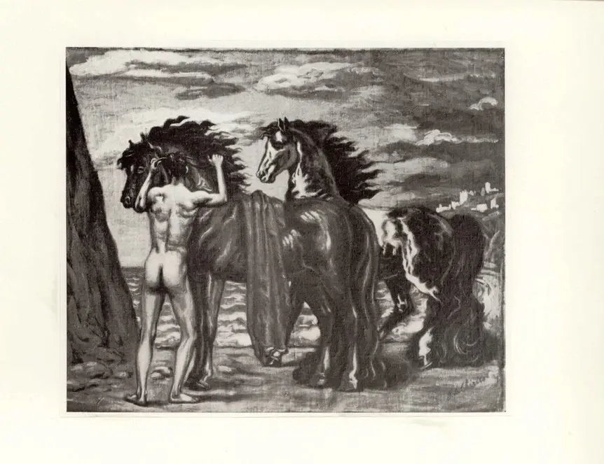 Anonimo , De Chirico, Giorgio - sec. XX - Cavalli antichi , fronte