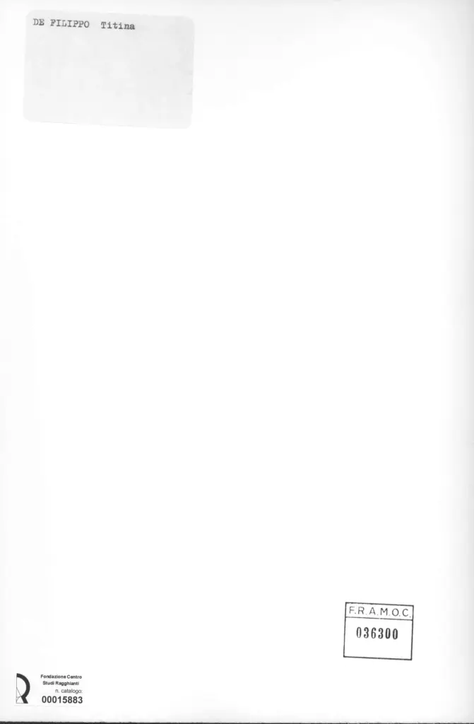 Anonimo , De Filippo, Titina - sec. XX - Coppia , retro