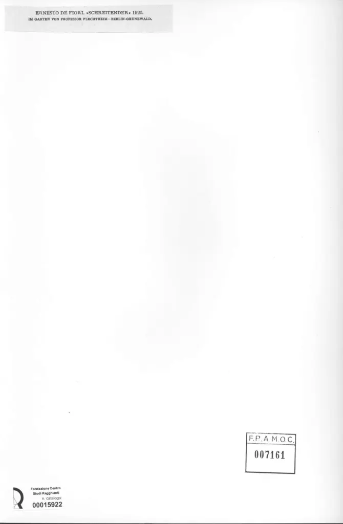 Anonimo , De Fiori, Ernesto - sec. XX - Schreitender , retro