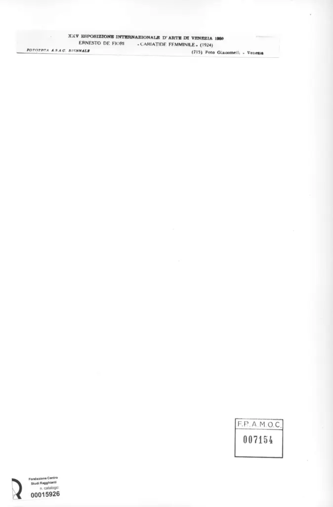 Giacomelli , De Fiori, Ernesto - sec. XVII - Cariatide femminile , retro