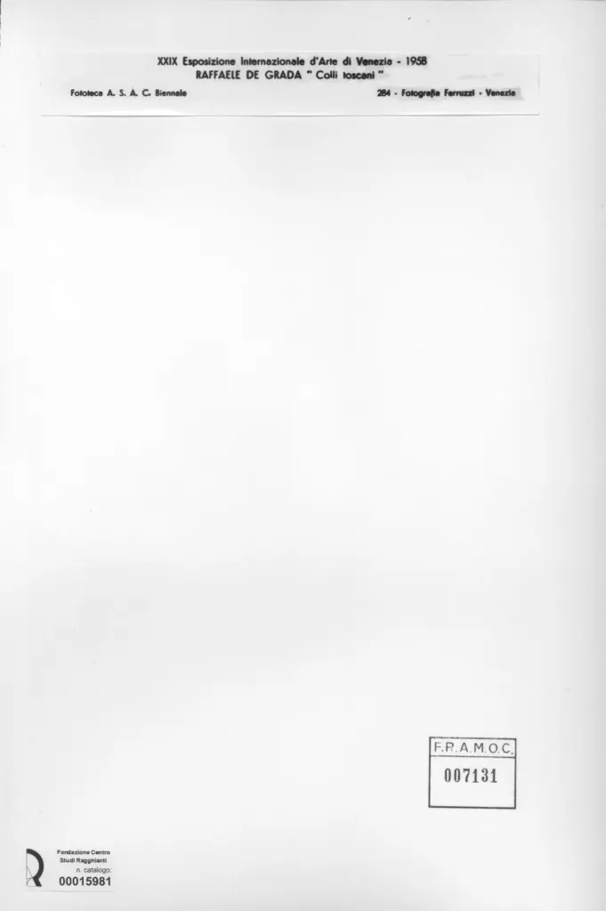 Fotografia Ferruzzi , De Grada, Raffaele - sec. XX - Colli toscani , retro