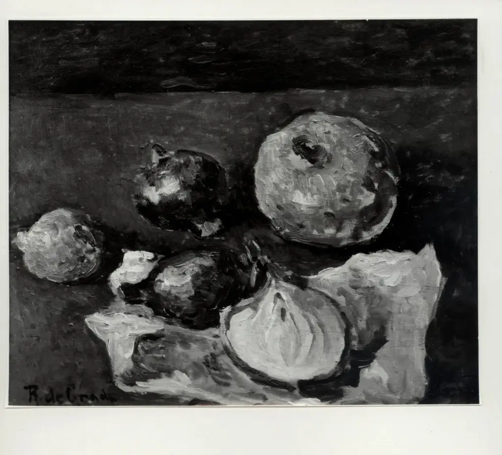 Fotografia Ferruzzi , De Grada, Raffaele - sec. XX - Natura morta con cipolle , fronte