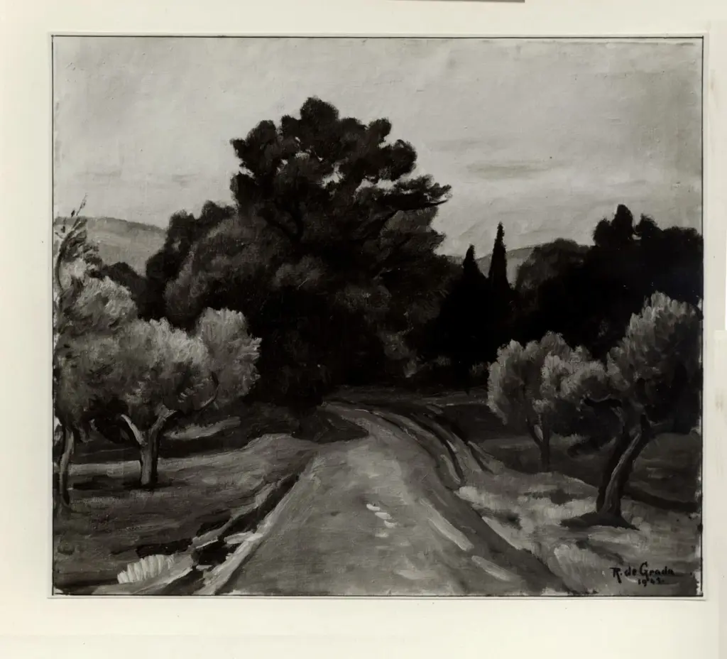 Giacomelli , De Grada, Raffaele - sec. XX - Paesaggio fiorentino , fronte