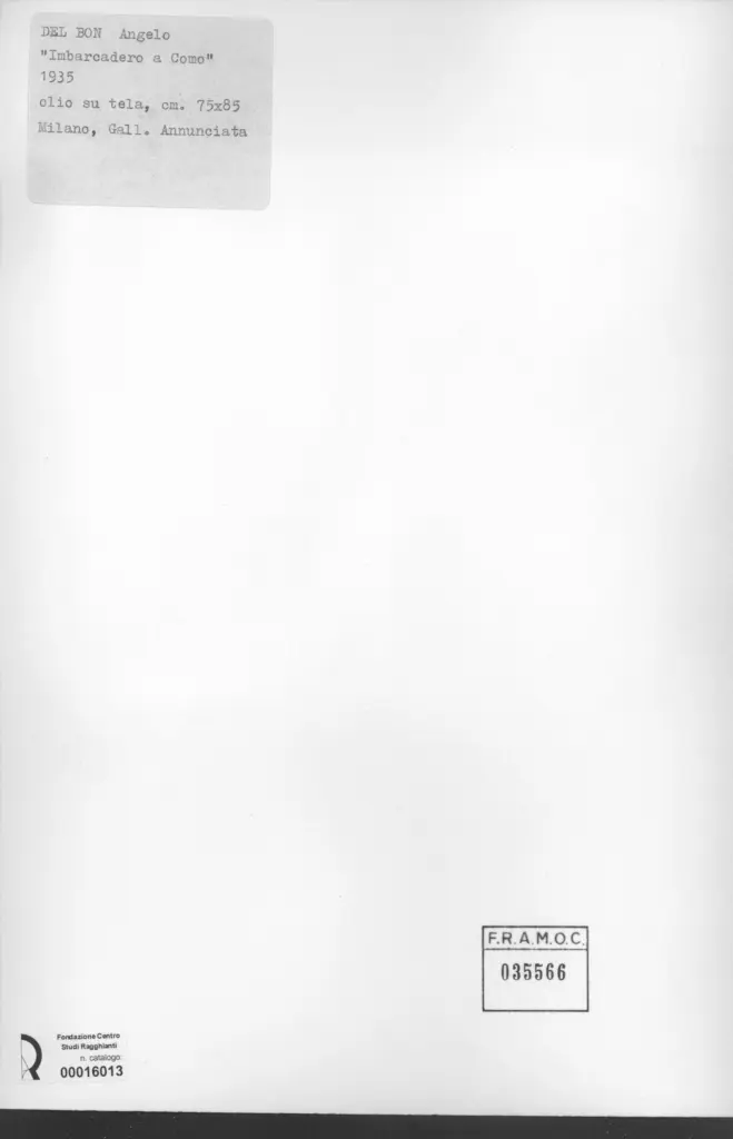 Anonimo , Del Bon, Angelo - sec. XX - Imbarcadero a Como , retro