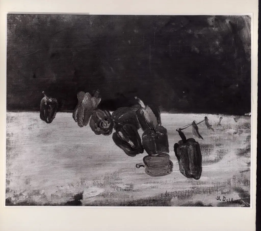 Anonimo , Del Bon, Angelo - sec. XX - Natura morta con i peperoni , fronte