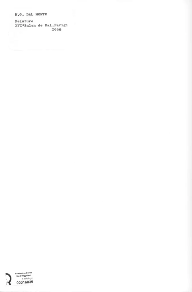 Anonimo , Dal Monte, M.G. - sec. XX - Peinture , retro