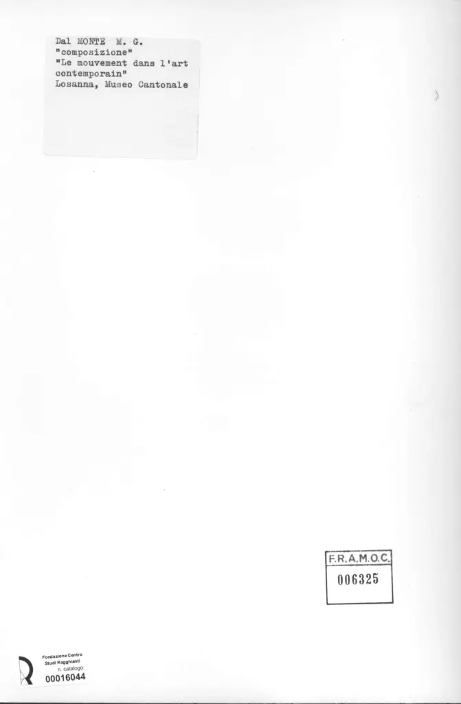 Anonimo , Dal Monte, M.G. - sec. XX - Composizione , retro
