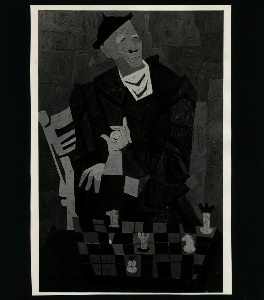 Giacomelli , Daneo, Romeo - sec. XX - Giocatore di scacchi , fronte