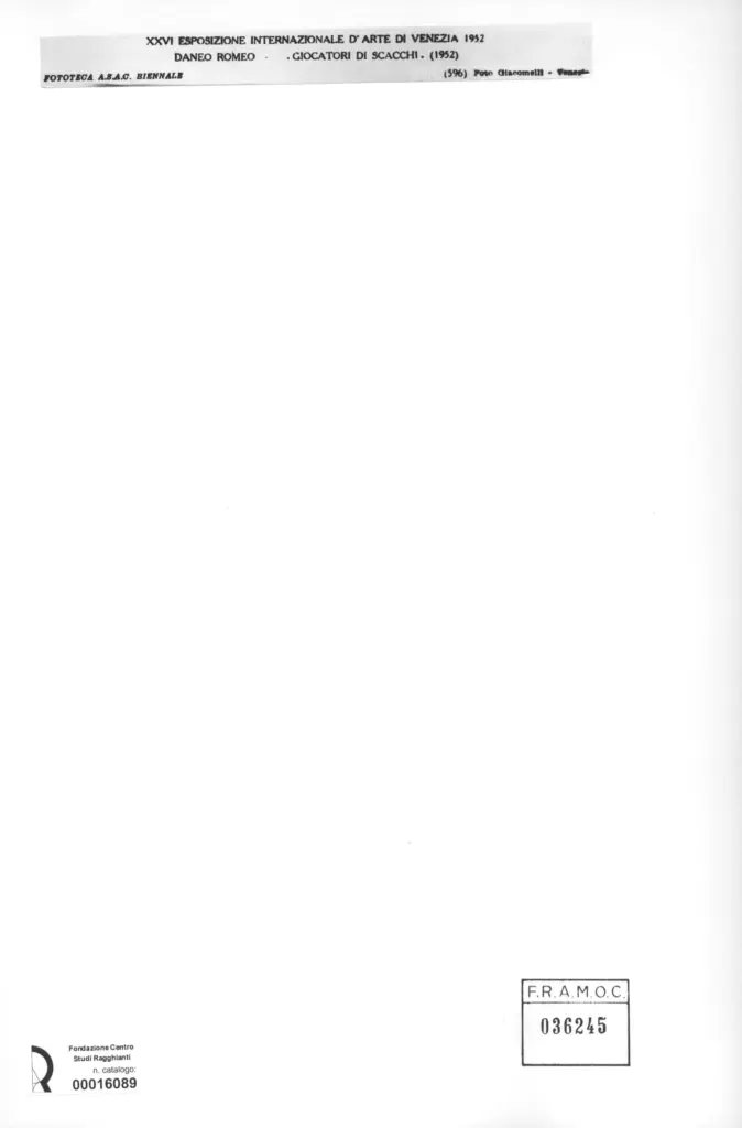 Giacomelli , Daneo, Romeo - sec. XX - Giocatore di scacchi , retro