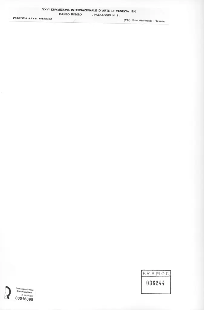 Giacomelli , Daneo, Giulio - sec. XX - Paesaggio N&deg;1 , retro