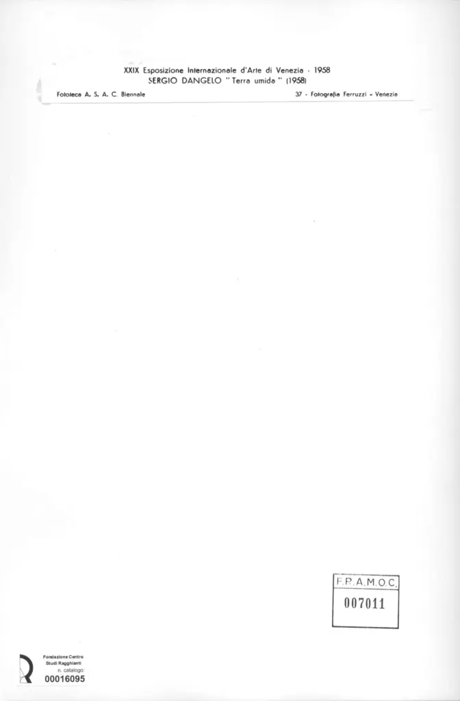 Fotografia Ferruzzi , D'Angelo, Sergio - sec. XX - Terra umida , retro