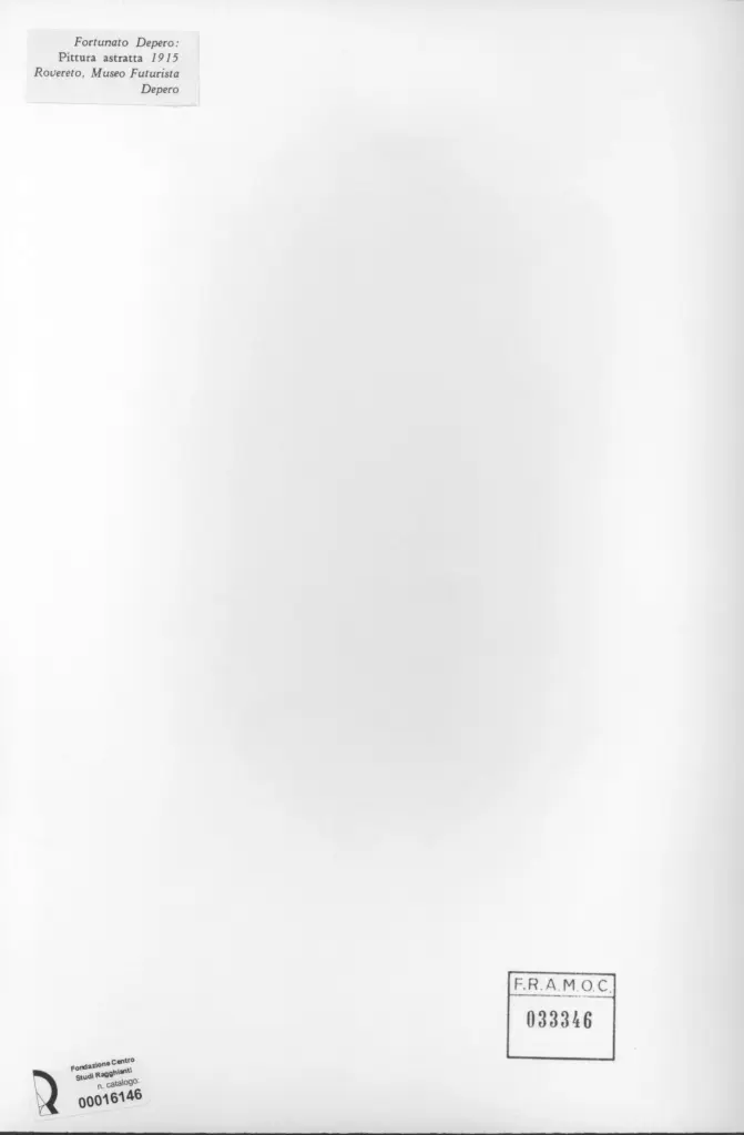 Anonimo , Depero, Fortunato - sec. XX - Pittura astratta , retro