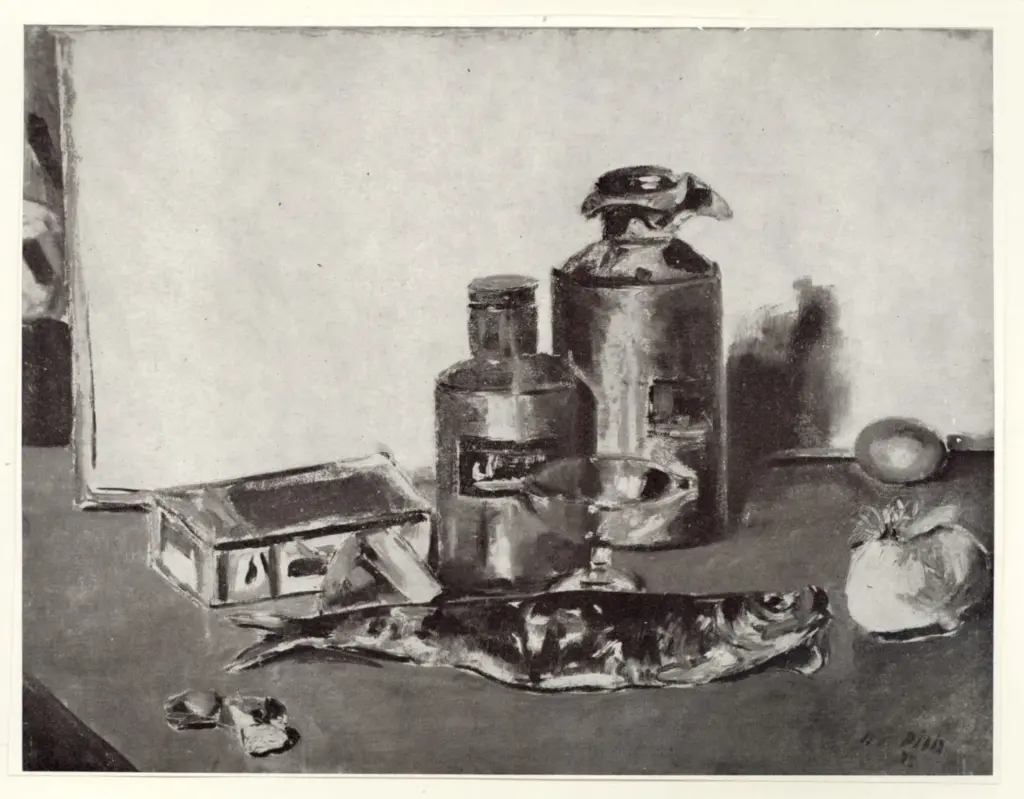 Anonimo , De Pisis, Filippo - sec. XX - Natura morta con aringa , fronte