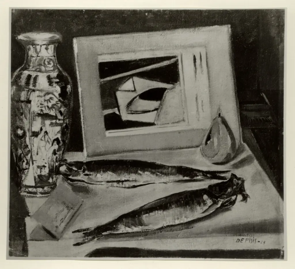 Anonimo , De Pisis, Filippo - sec. XX -Pesci sacri , fronte