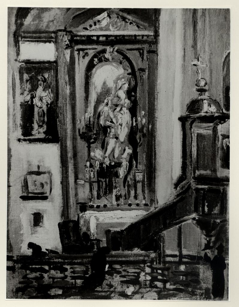 Anonimo , De Pisis, Filippo - sec. XX - Interno della chiesa di San Luigi , fronte