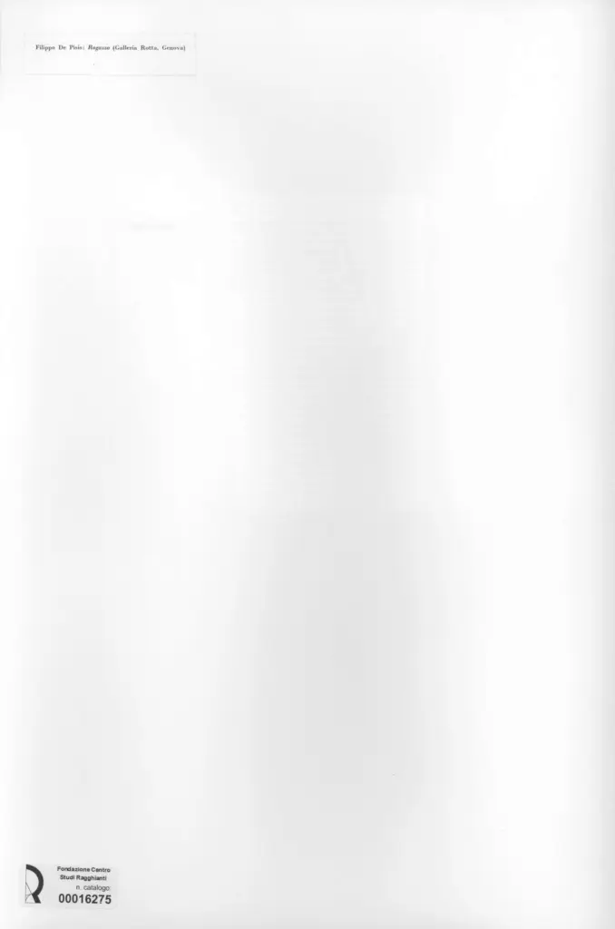 Anonimo , De Pisis, Filippo , retro