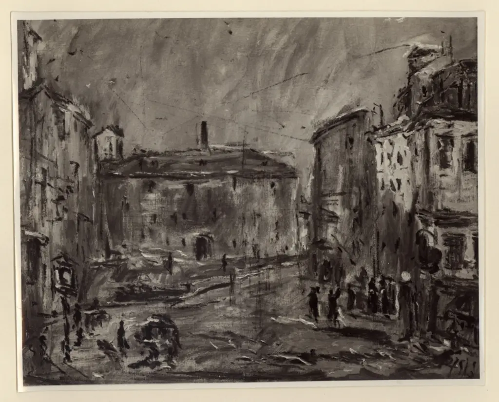 De Pisis, Filippo , Veduta di citt&agrave;