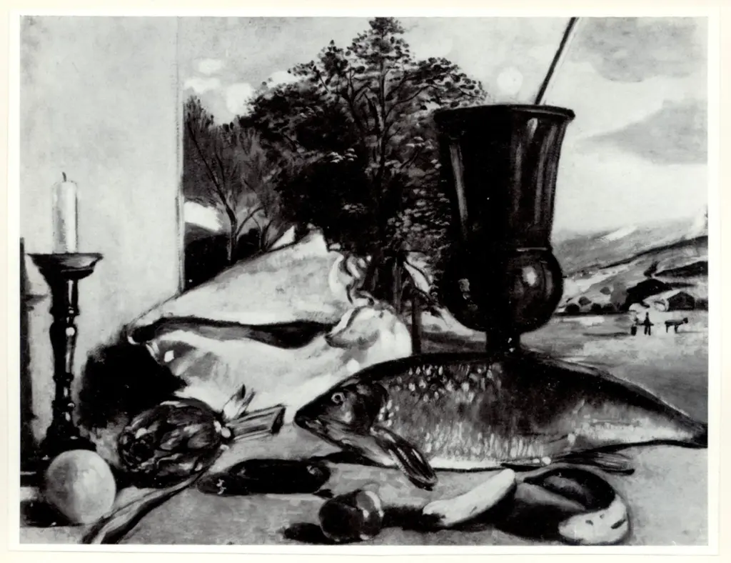 Anonimo , De Pisis, Filippo - sec. XX - Natura morta con mortaio , fronte