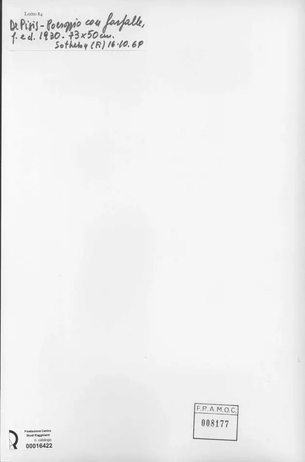 De Pisis, Filippo - sec. XX - , retro