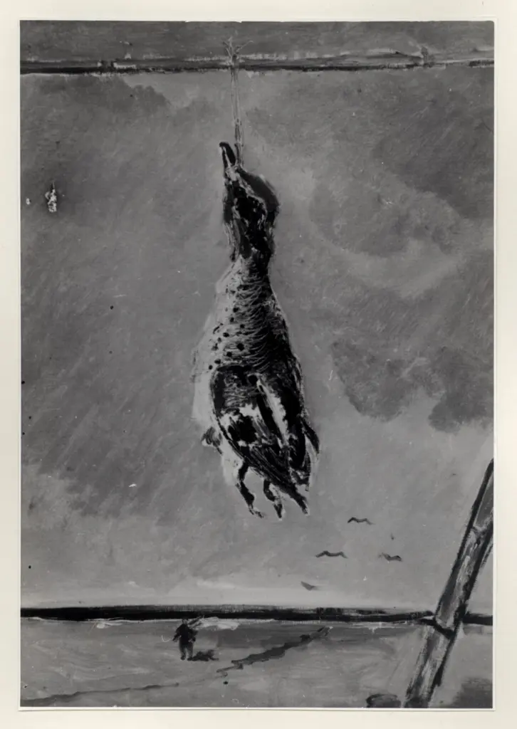 Anonimo , De Pisis, Filippo - sec. XX - Anitra appesa , fronte