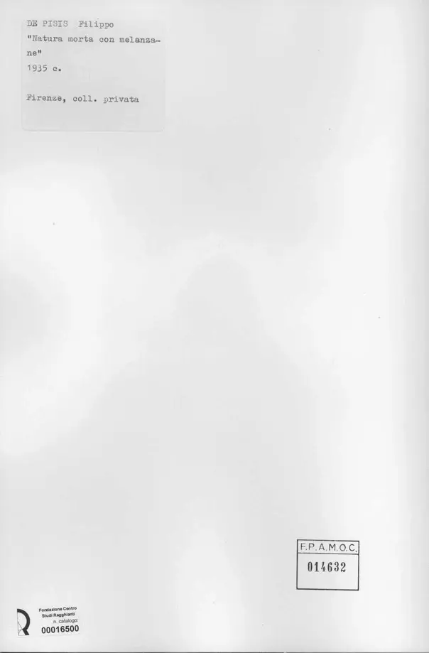 Anonimo , De Pisis, Filippo - sec. XX - , retro