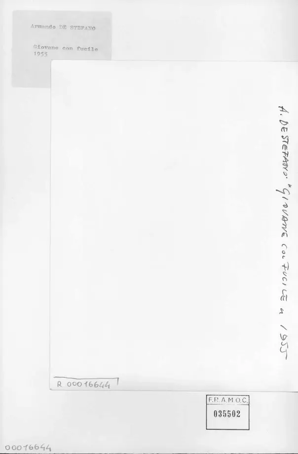 Anonimo , De Stefano, Armando - sec. XX - Giovane con fucile , retro