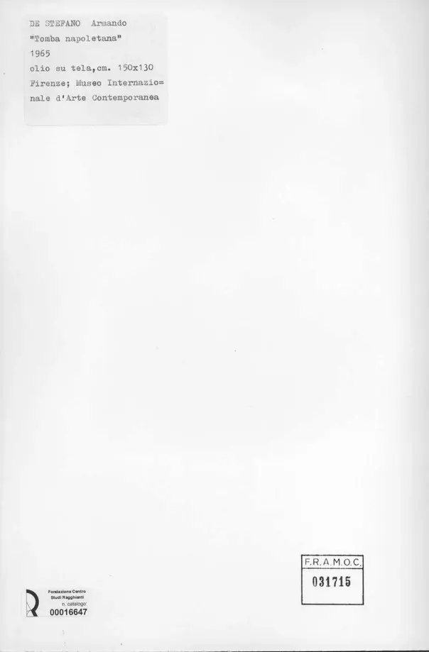 Anonimo , De Stefano, Armando - sec. XX , retro