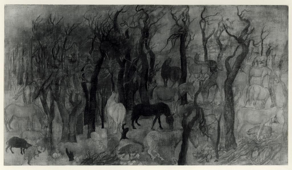 Anonimo , De Witt, Antony - sec. XX - Cavalli nel bosco della pampa , fronte