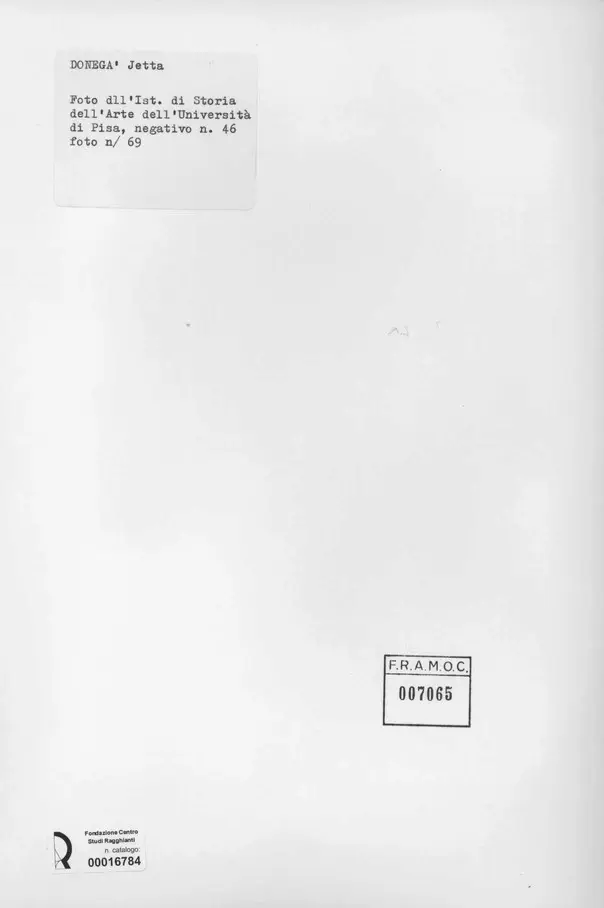 Universit&agrave; di Pisa. Dipartimento di Storia delle Arti&nbsp; , retro