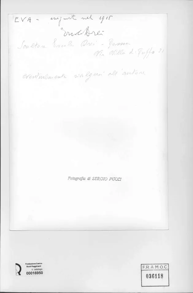 Pucci , Drei, Ercole - sec. XX - Eva , retro