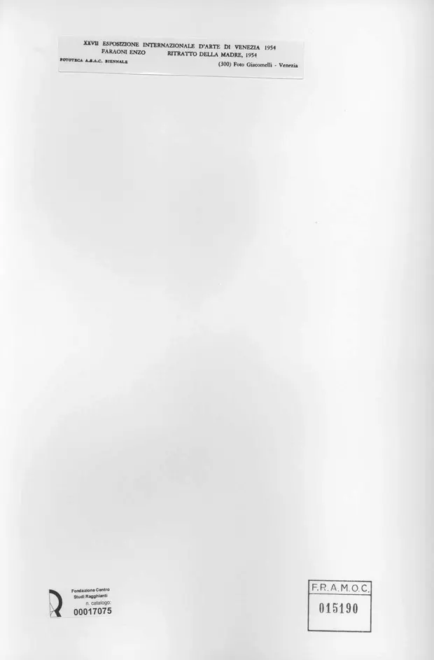 Giacomelli , Faraoni, Enzo - sec. XX - Ritratto della madre , retro
