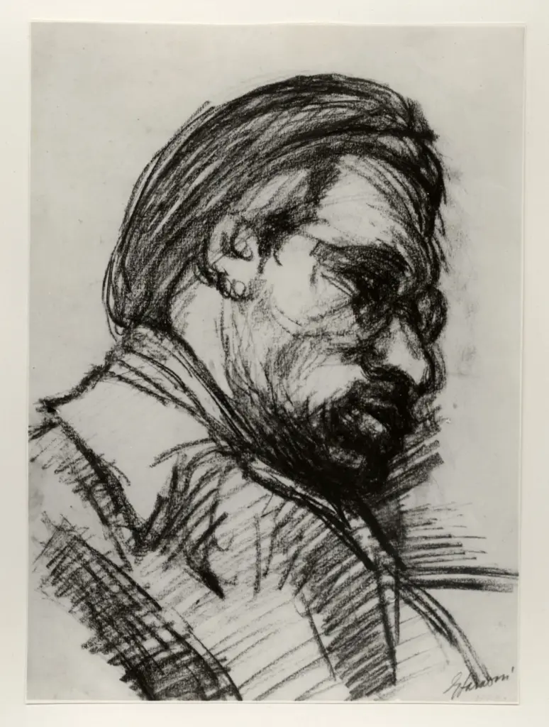 Giacomelli , Faraoni, Enzo - sec. XX - Autoritratto , fronte