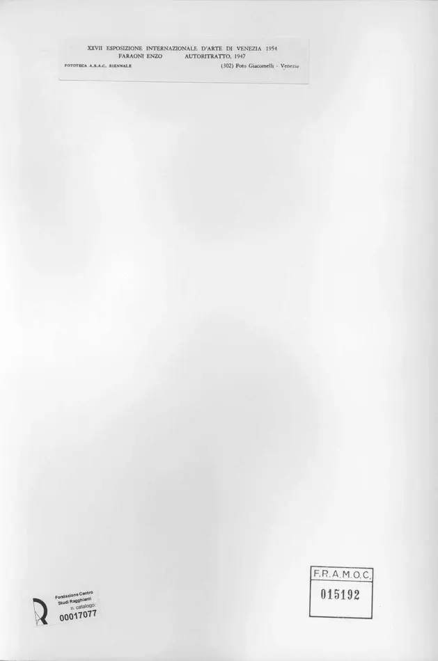 Giacomelli , Faraoni, Enzo - sec. XX - Autoritratto , retro