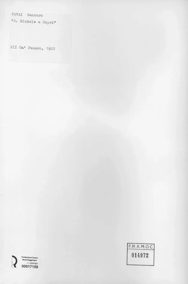 Anonimo , Favai, Gennaro - sec. XX - S.Michele a Capri , retro