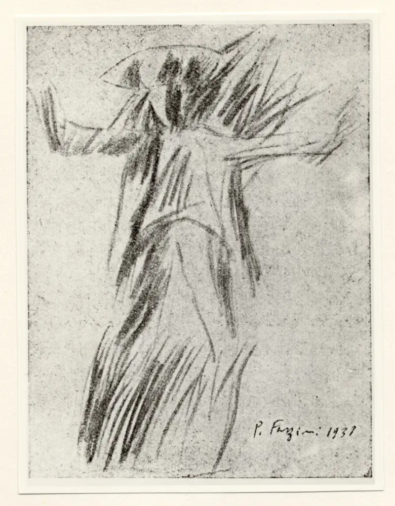 Anonimo , Fazzini, Pericle - sec. XX - Bozzetto per figura umana , fronte