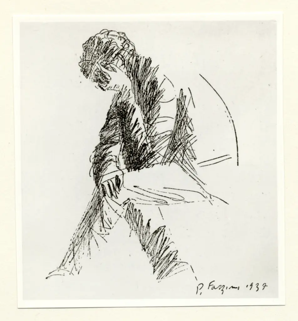 Anonimo , Fazzini, Pericle - sec. XX - Figura seduta , fronte